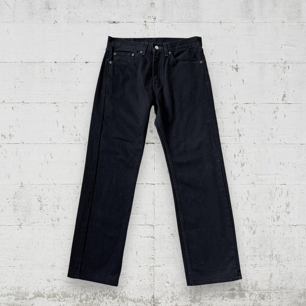 Levis Jeans Mens 31x30 (Fits 31x27) Black 505 Straight Leg Classic